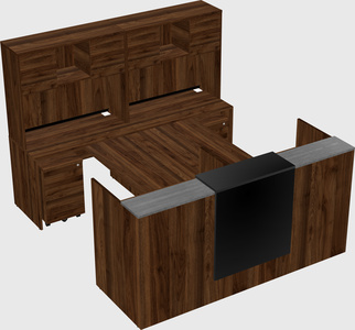 Shared u-shaped reception desks