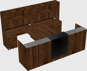 Shared u-shaped reception desks