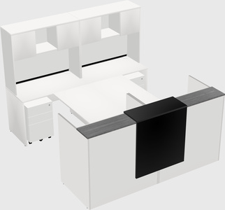 Shared u-shaped reception desks
