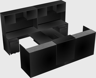 Shared u-shaped reception desks