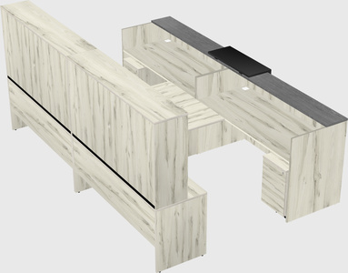 Shared u-shaped reception desks