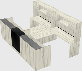 Shared u-shaped reception desks