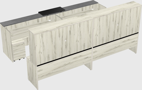 Shared u-shaped reception desks