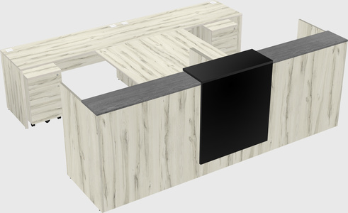 Shared u-shaped reception desks