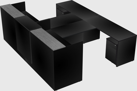 Shared u-shaped reception desks