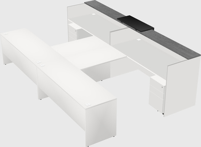 Shared u-shaped reception desks