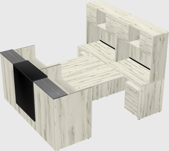 Shared u-shaped reception desks