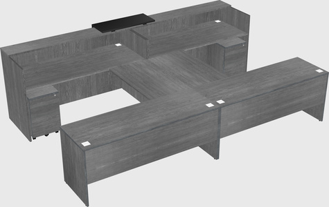 Shared u-shaped reception desks