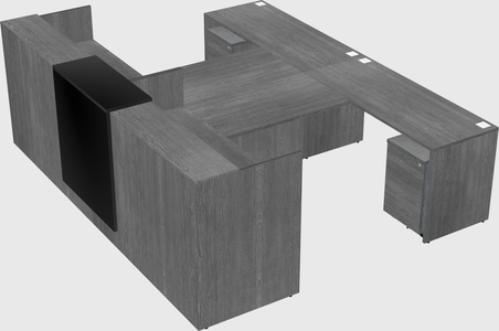 Shared u-shaped reception desks