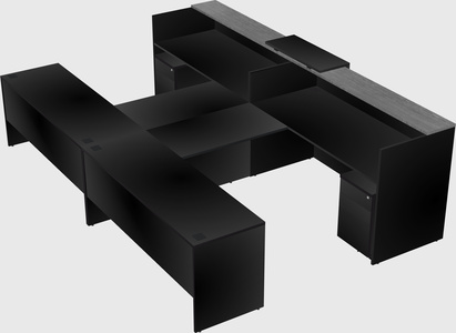 Shared u-shaped reception desks
