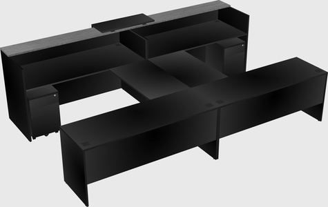 Shared u-shaped reception desks