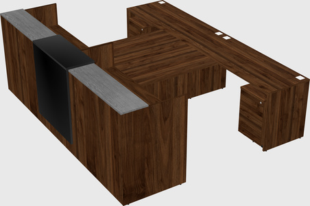 Shared u-shaped reception desks