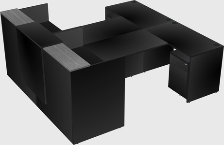 Shared u-shaped reception desks