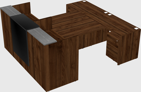 Shared u-shaped reception desks