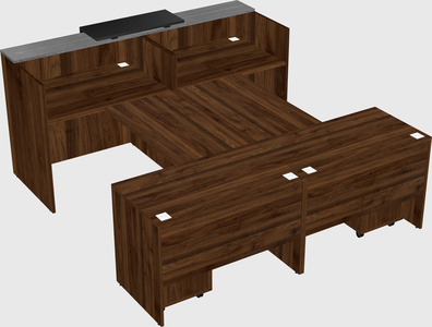 Shared u-shaped reception desks