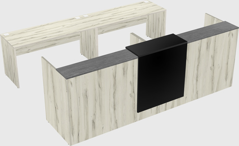 Shared u-shaped reception desks