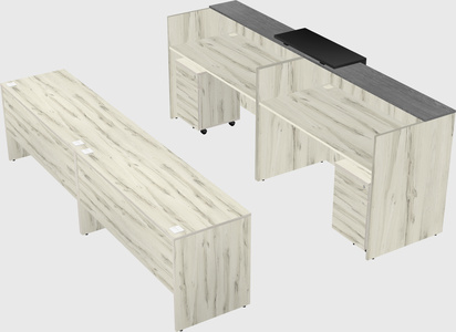 Shared u-shaped reception desks