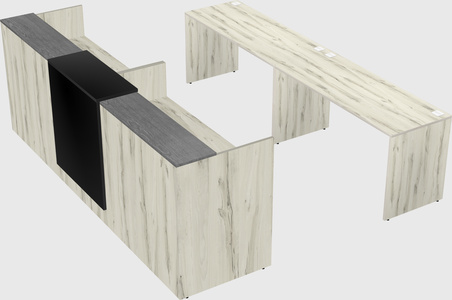 Shared u-shaped reception desks