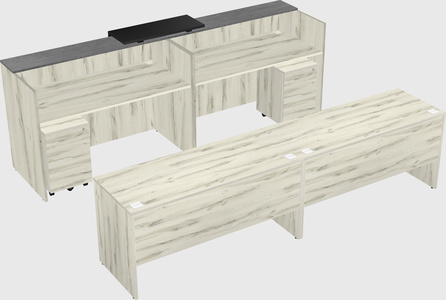 Shared u-shaped reception desks