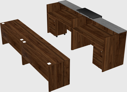 Shared u-shaped reception desks