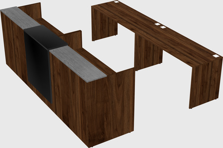 Shared u-shaped reception desks