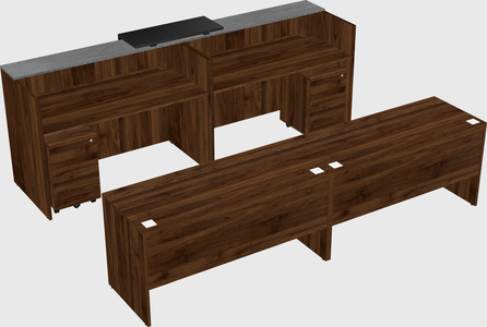 Shared u-shaped reception desks