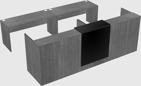 Shared u-shaped reception desks