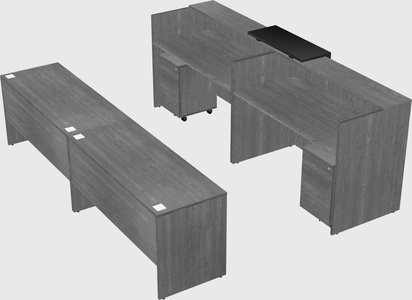 Shared u-shaped reception desks
