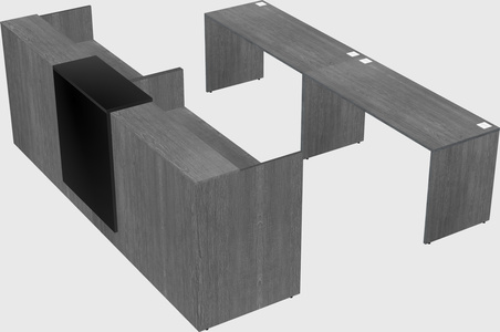 Shared u-shaped reception desks