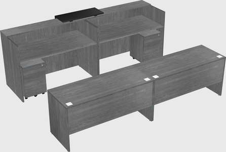 Shared u-shaped reception desks
