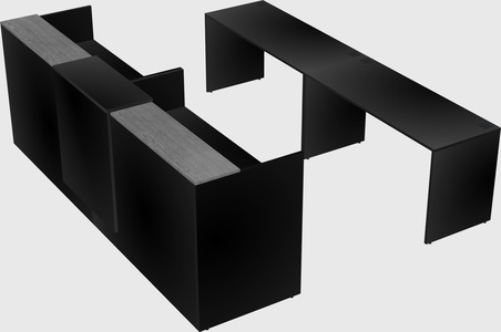 Shared u-shaped reception desks