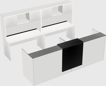 Shared u-shaped reception desks