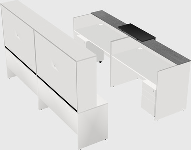 Shared u-shaped reception desks