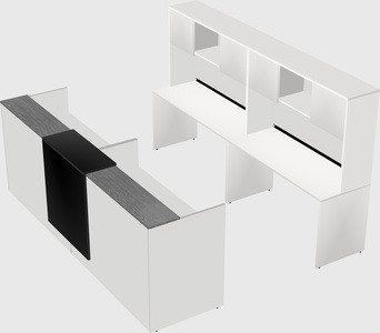 Shared u-shaped reception desks