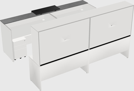 Shared u-shaped reception desks