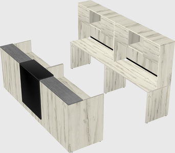 Shared u-shaped reception desks