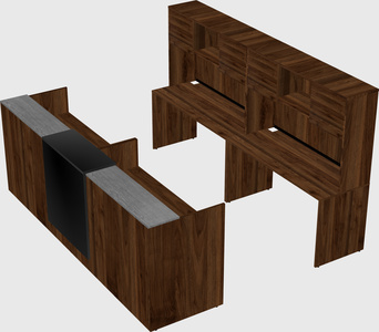 Shared u-shaped reception desks
