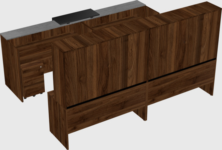 Shared u-shaped reception desks