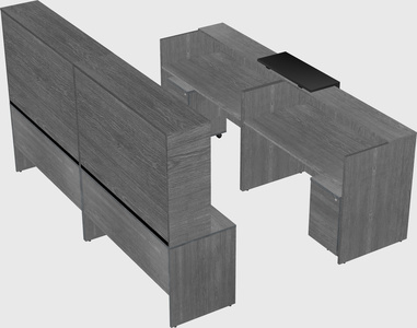 Shared u-shaped reception desks