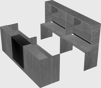 Shared u-shaped reception desks