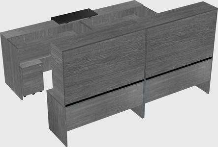 Shared u-shaped reception desks