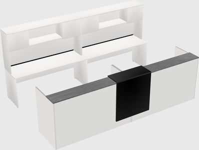 Shared u-shaped reception desks