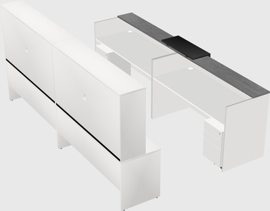 Shared u-shaped reception desks