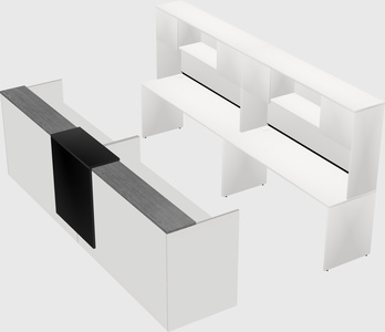 Shared u-shaped reception desks