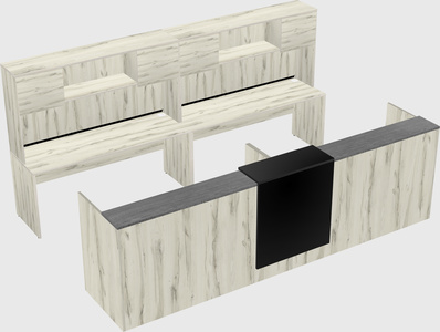 Shared u-shaped reception desks