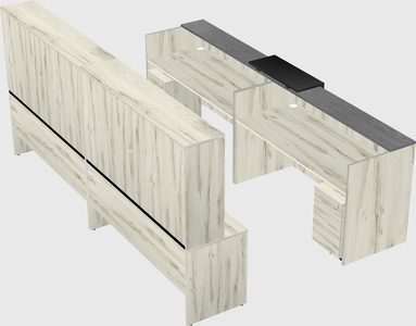 Shared u-shaped reception desks
