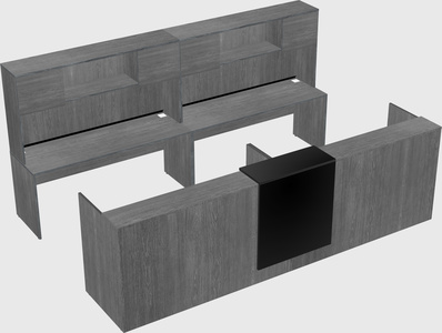 Shared u-shaped reception desks