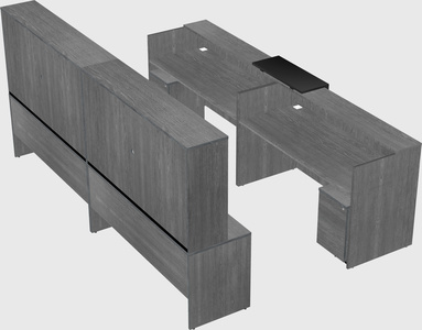Shared u-shaped reception desks
