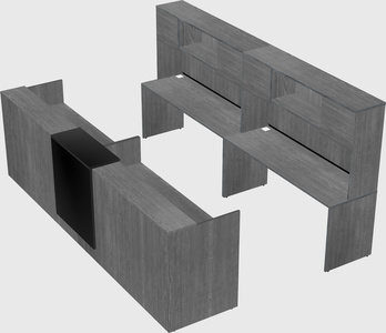 Shared u-shaped reception desks