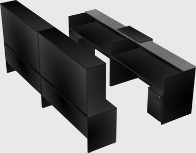 Shared u-shaped reception desks